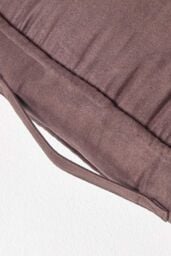 Homescapes Faux Suede Armchair Booster Cushion in Chocolate - Size: 50 cm x 50 cm - thumbnail 6