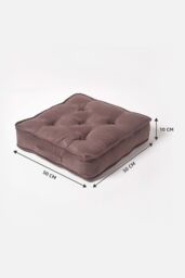 Homescapes Faux Suede Armchair Booster Cushion in Chocolate - Size: 50 cm x 50 cm - thumbnail 2