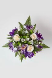 Homescapes Rose & Lotus Flower Bouquet, Pink & Purple Set of 2 - thumbnail 5