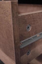 FWStyle 4 Drawer Cracked Oak Effect Chest Of Drawers in Brown - thumbnail 3