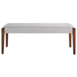 Wyld and Coco Hallway Bench - Dark Wood Frame Grey Upholstered Seat - thumbnail 4