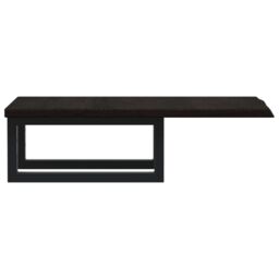 Berkfield Home Basin Shelf Wall Mounted Steel & Solid Wood Oak in Brown - thumbnail 5