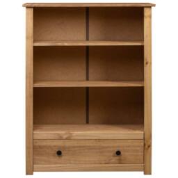 Berkfield Home Spacious Bookcase 80x35x110 cm Solid Pine Wood Panama Range in Brown - Size: 80 x 35 x 110 cm - thumbnail 1