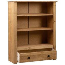 Berkfield Home Spacious Bookcase 80x35x110 cm Solid Pine Wood Panama Range in Brown - Size: 80 x 35 x 110 cm - thumbnail 3