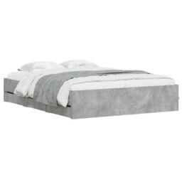 Berkfield Home Bed Frame with Drawers without Mattress Concrete Grey 150x200 cm King Size - thumbnail 3