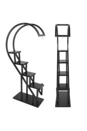 Living and Home Curved 6-Tier Plant Stand Bonsai Display Shelf Flower Rack Holder Shelf in Black - thumbnail 7