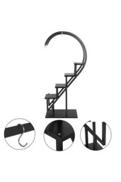 Living and Home Curved 6-Tier Plant Stand Bonsai Display Shelf Flower Rack Holder Shelf in Black - thumbnail 8