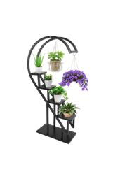 Living and Home Curved 6-Tier Plant Stand Bonsai Display Shelf Flower Rack Holder Shelf in Black - thumbnail 4