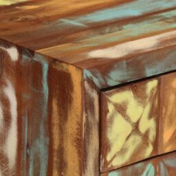 Berkfield Home Drawer Cabinet Multicolour 70x35x70 cm Solid Wood Reclaimed in Black - Size: 70 x 35 x 70 cm - thumbnail 6