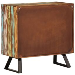 Berkfield Home Drawer Cabinet Multicolour 70x35x70 cm Solid Wood Reclaimed in Black - Size: 70 x 35 x 70 cm - thumbnail 5