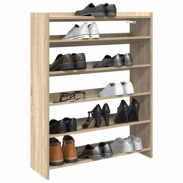 Berkfield Home Shoe Rack Sonoma Oak 80x25x100 cm Engineered Wood in Brown - Size: 80 x 25 x 100 cm - image 1