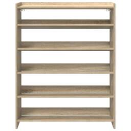Berkfield Home Shoe Rack Sonoma Oak 80x25x100 cm Engineered Wood in Brown - Size: 80 x 25 x 100 cm - thumbnail 4