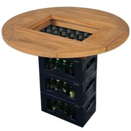 Berkfield Home Beer Crate Tabletop Teak 70 cm in Brown