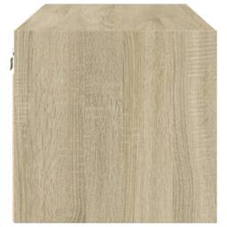 Berkfield Home Wall Cabinet with Glass Doors Sonoma Oak 102x37x35 cm in Light Tan - Size: 102 x 37 x 35 cm - thumbnail 7