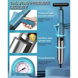 VOGREX Heavy Duty High Pressure Air Plunger Toilet & Sink Unblocker - thumbnail 2