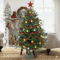 Tanness Christmas Tree Stand for Real Trees Up To 8.2Ft. w/ 12cm Trunk in Dark Green - thumbnail 5