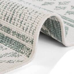 THE RUGS Reversible Geometric Indoor Outdoor Flatweave Rug Polypropylene in Green - Size: 80 cm x 150 cm - thumbnail 2
