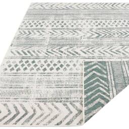 THE RUGS Reversible Geometric Indoor Outdoor Flatweave Rug Polypropylene in Green - Size: 80 cm x 150 cm - thumbnail 7