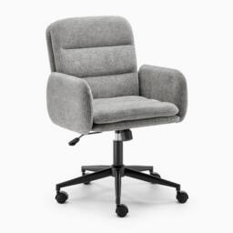FurnitureboxUK Diora Grey Jumbo Corduroy Swivel Office Chair - thumbnail 3