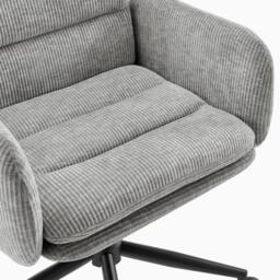 FurnitureboxUK Diora Grey Jumbo Corduroy Swivel Office Chair - thumbnail 6