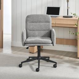 FurnitureboxUK Diora Grey Jumbo Corduroy Swivel Office Chair - thumbnail 2