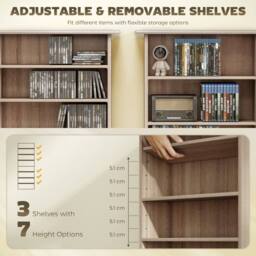 Wyld Haus Paleni Natural Wood Finish 8 Compartment Media Storage Unit - thumbnail 6