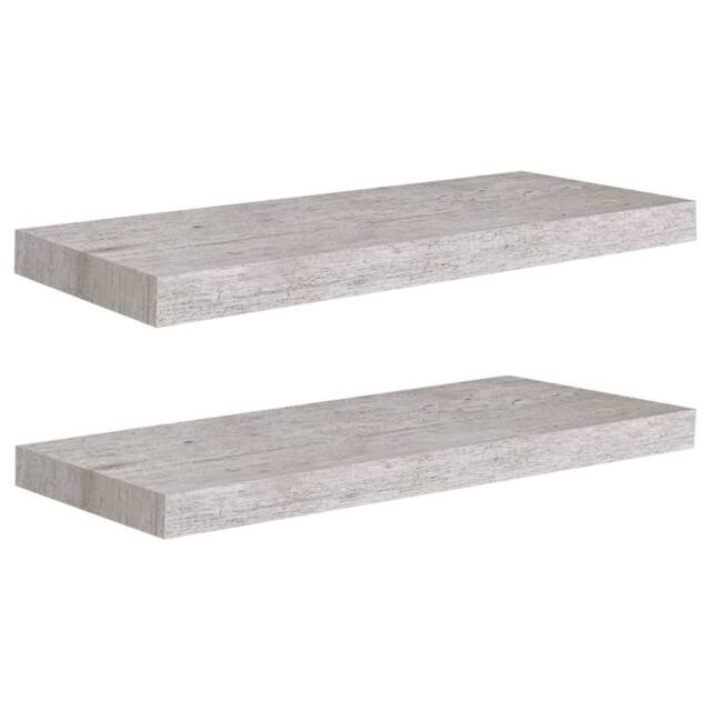 Berkfield Home Floating Wall Shelves 2 pcs Concrete Grey 60x23.5x3.8 cm MDF - image 1