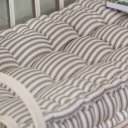 Dibor Grey Reversible Chair Pad Bench Seat Pad Cushion L105 x W42cm in Cream - Size: Large - thumbnail 3