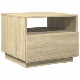 Berkfield Home Coffee Table with LED Lights Sonoma Oak 50x49x40 cm in Brown - Size: 50 x 49 x 40 cm - thumbnail 3