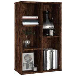 Berkfield Home Book Cabinet/Sideboard Smoked Oak 50x25x80 cm Engineered Wood in Brown - Size: 50 x 25 x 80 cm - thumbnail 4