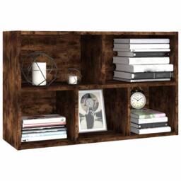 Berkfield Home Book Cabinet/Sideboard Smoked Oak 50x25x80 cm Engineered Wood in Brown - Size: 50 x 25 x 80 cm - thumbnail 5