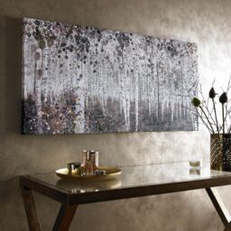 Art for the Home Neutral Watercolour Wood Printed Canvas in Beige - thumbnail 1