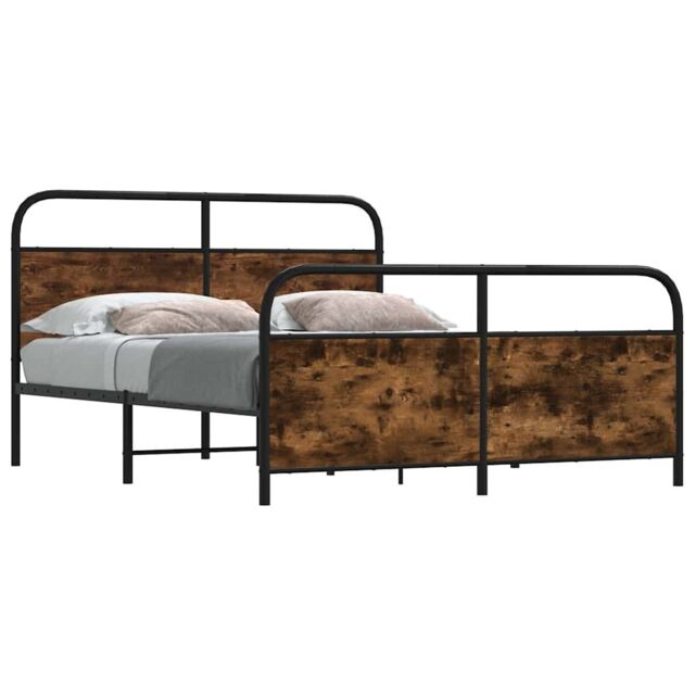 Berkfield Home Metal Bed Frame without Mattress Smoked Oak 180x200 cm Super King in Brown - image 1