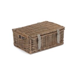 Red Hamper Wicker Antique Wash Unlined 35cm Empty Hamper Basket in Grey - thumbnail 2