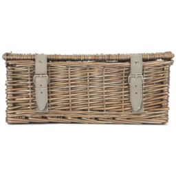 Red Hamper Wicker Antique Wash Unlined 35cm Empty Hamper Basket in Grey - thumbnail 4