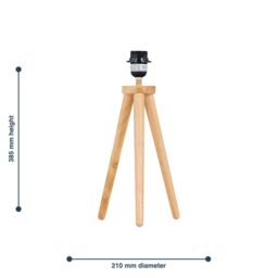 First Choice Lighting Voyage - Light Oak Wooden Tripod Lamp Base in Brown - thumbnail 3
