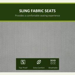 OUTSUNNY 3 Seat Metal Fabric Backyard Balcony Patio Swing Chair with Canopy Top in Dark Grey - thumbnail 6