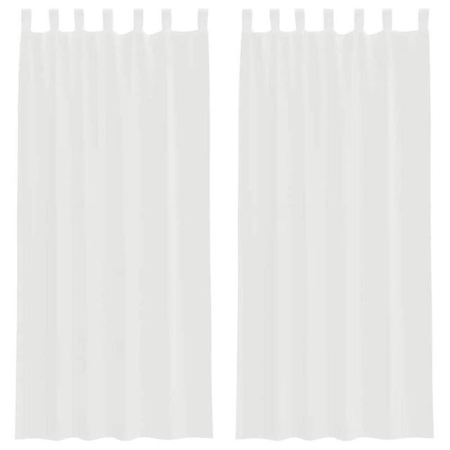 Berkfield Home Voile Curtains with Loops 2 pcs White 140x225 cm - image 1