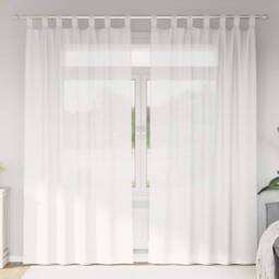 Berkfield Home Voile Curtains with Loops 2 pcs White 140x225 cm - thumbnail 2