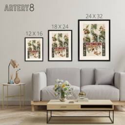 "Artery8 Chinese Patterns of Birds & Flowers Racinet Framed Canvas Wall Art in White - Size: W12"" x H16""" - thumbnail 4