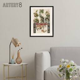 "Artery8 Chinese Patterns of Birds & Flowers Racinet Framed Canvas Wall Art in White - Size: W12"" x H16""" - thumbnail 3