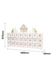 Netagon Battery Powered Wooden Christmas Countdown Advent Calendar in White - thumbnail 2