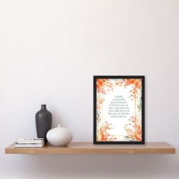 Artery8 Wall Art Print Behold Stand at Door & Knock Orange Christian Bible Quote Framed Art - Size: A4 - thumbnail 4