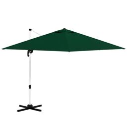 OUTSUNNY 3 x 3(m) Cantilever Roma Parasol Garden Umbrella with Cross Base in Green - thumbnail 2