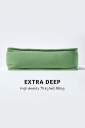 Homescapes Cotton Dining Chair Booster Cushion in Dark Green - Size: 40 cm x 40 cm - thumbnail 3