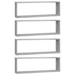 Berkfield Home Wall Cube Shelves 4 pcs Grey Sonoma 80x15x26.5 cm Engineered Wood - thumbnail 2