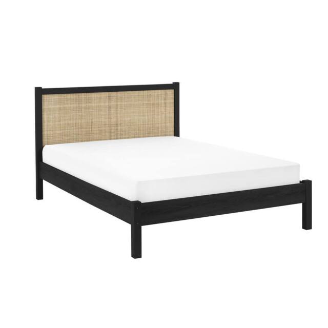 Cheshire Zinc Rattan Bed - Black - Double (135cm) - image 1