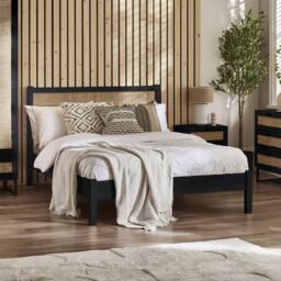 Cheshire Zinc Rattan Bed - Black - Double (135cm) - thumbnail 2