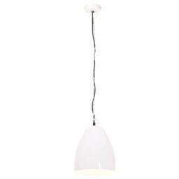 Berkfield Home Industrial Hanging Lamp 25 W White Round 32 cm E27 - thumbnail 3