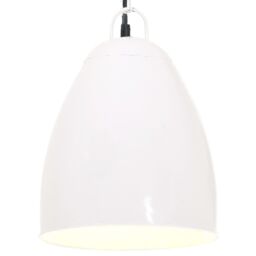 Berkfield Home Industrial Hanging Lamp 25 W White Round 32 cm E27 - thumbnail 1